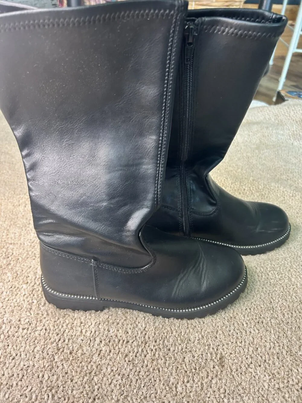 Sonoma Girls Black Studded Slip on Boots